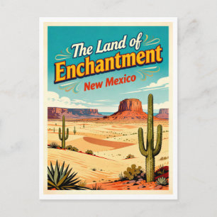 NEW MEXICO The Land of Enchantment Retro 1950s Postcard