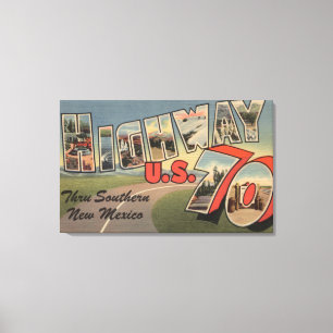 New Mexico - U.S. Highway 70 - Large Letter Canvas Print