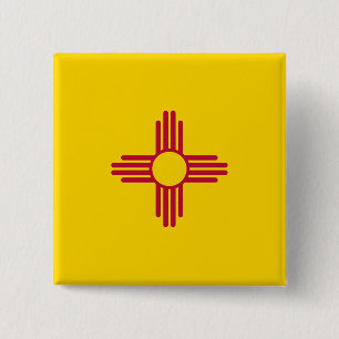 New Mexico (US State) Flag 15 Cm Square Badge