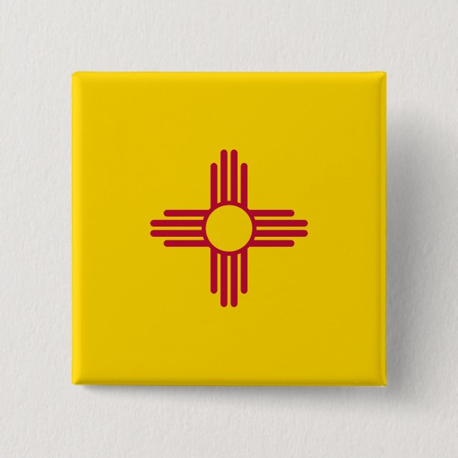 New Mexico (US State) Flag 15 Cm Square Badge (Front)