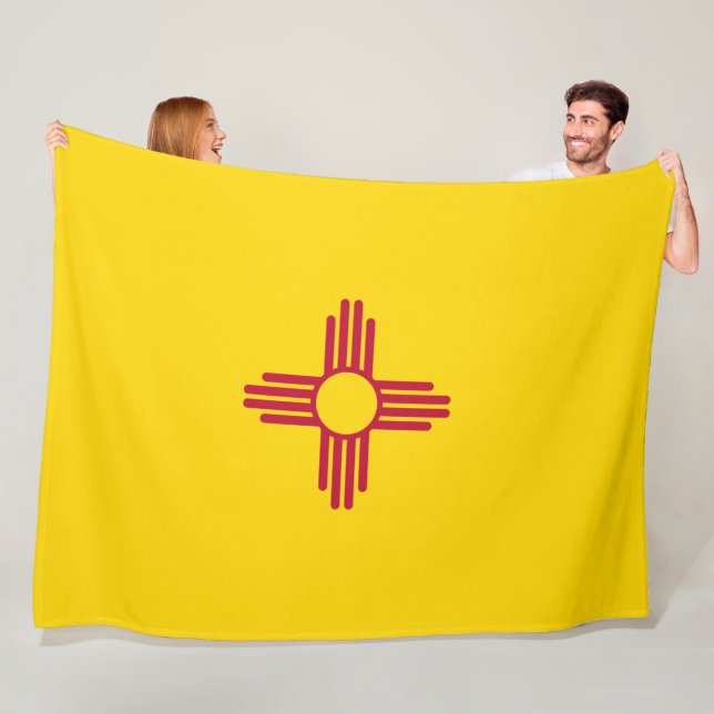 New Mexico (US State) Flag Fleece Blanket (In Situ)