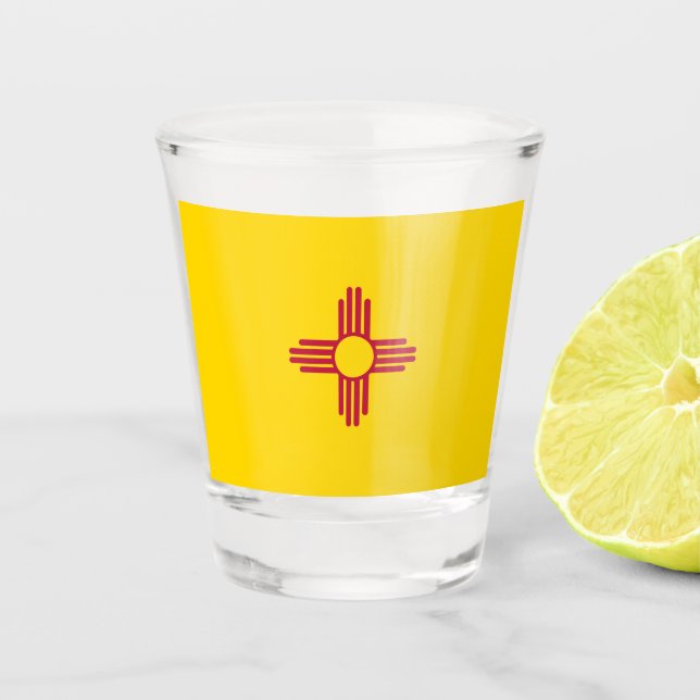 New Mexico (US State) Flag Shot Glass (Front)
