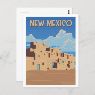 New Mexico USA Famous Travel Place Illustration Postcard