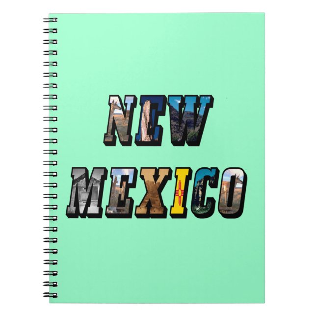 New Mexico, USA Text Spiral Notebook (Front)