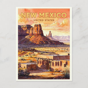 New Mexico USA Vintage Travel Postcard