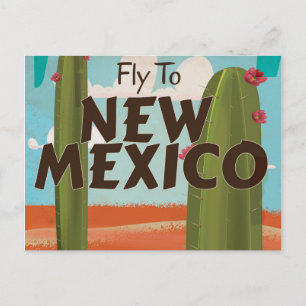 New Mexico, USA Vintage travel poster. Postcard