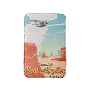 New Mexico vintage travel poster print Bath Mat