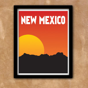 New Mexico vintage travel style Poster
