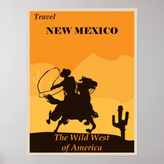 New Mexico Vintage Wild West Poster (Front)