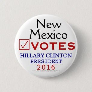 New Mexico Vote Hillary Clinton President 2016 6 Cm Round Badge