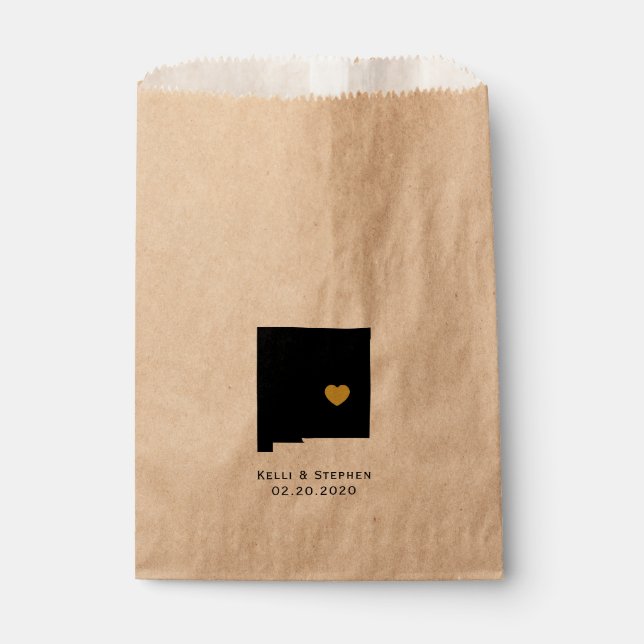 New Mexico Wedding Favour Treat Sacks, Gift Bags (Front)
