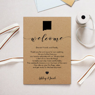 New Mexico Wedding Welcome Letter & Itinerary Card