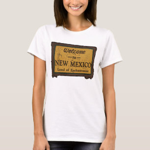New Mexico welcome sign ladies tee