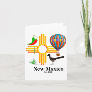 New Mexico Zia_ Chiles, Balloon, Roadrunner, Yucca Card