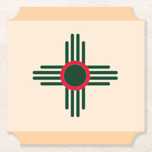 New Mexico Zia Sun Christams Paper Coaster