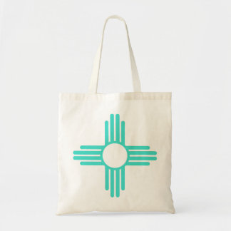 New Mexico Zia Sun in Turquoise Blue Tote Bag