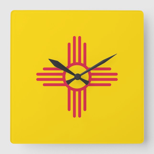 New Mexico Zia Sun symbol  Square Wall Clock (Front)