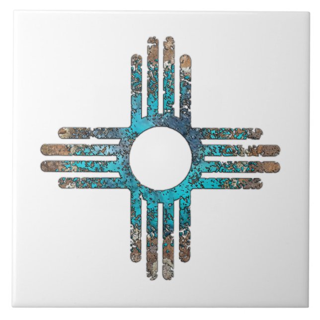 New Mexico Zia Sun Symbol Tile (Front)