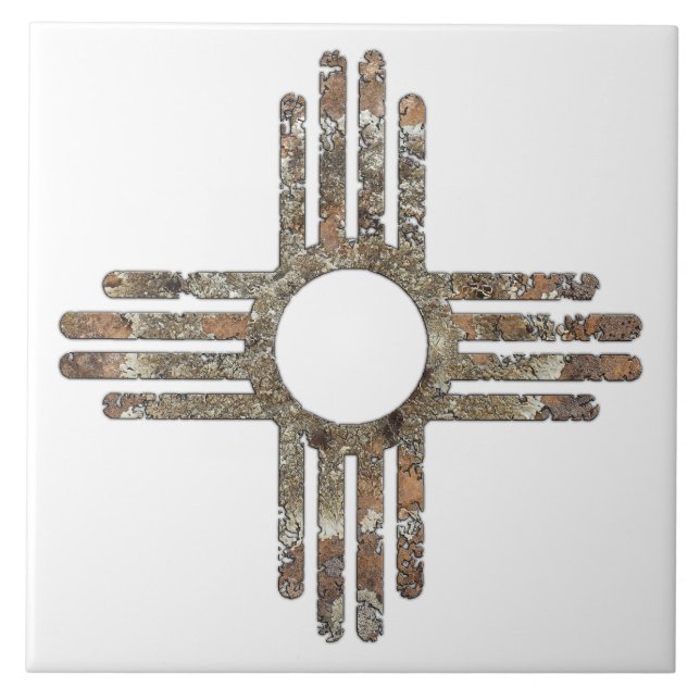 New Mexico Zia Sun Symbol Tile (Front)