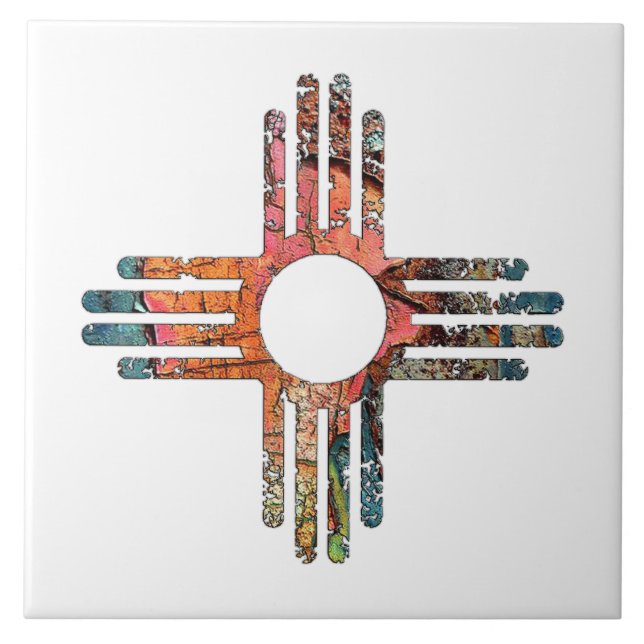 New Mexico Zia Sun Symbol Tile (Front)