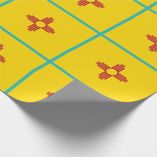 New Mexico Zia Symbol Flag Wrapping Paper