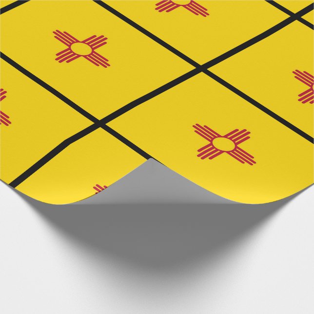 New Mexico Zia Symbol Flag Wrapping Paper (Corner)