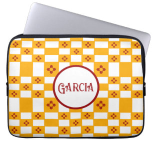 New Mexico Zia Yellow Red White Squares Laptop Sleeve