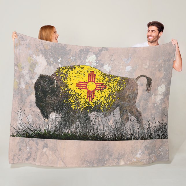 New Mexico's Buffalo Spirit Fleece Blanket (In Situ)
