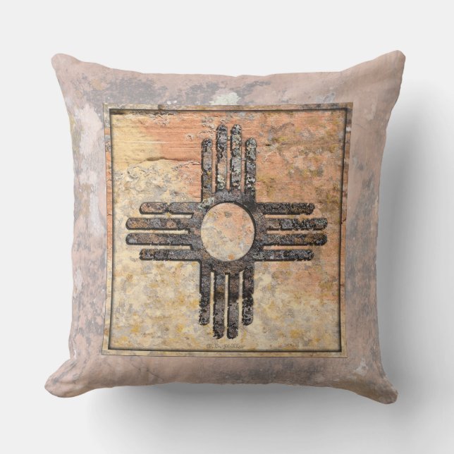 New Mexico's Zia Sun Symbol Cushion (Front)