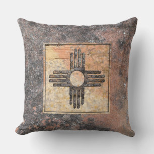 New Mexico's Zia Sun Symbol - Talking Canyons Cushion
