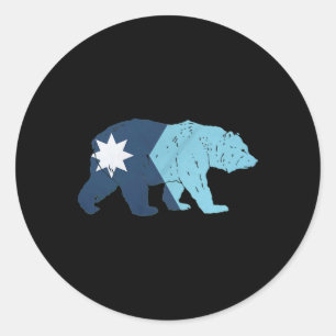 New Minnesota State Flag Bear Classic Round Sticker