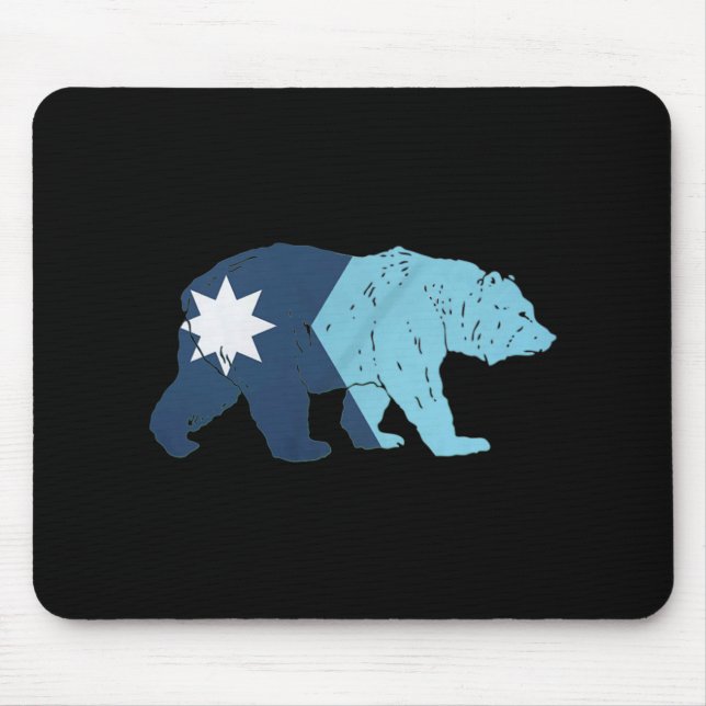 New Minnesota State Flag Bear  Mouse Pad (Front)