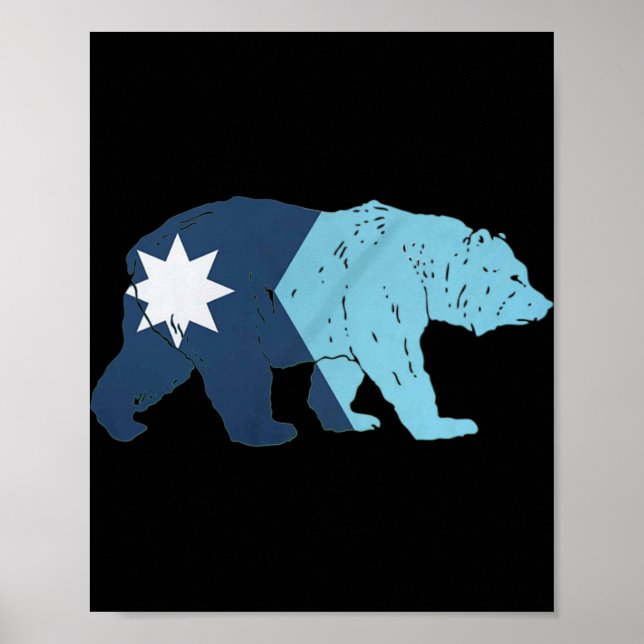 New Minnesota State Flag Bear  Poster (Front)