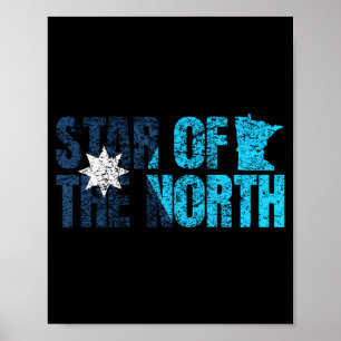 New Minnesota State Flag Mn Star Of The North Map  Poster