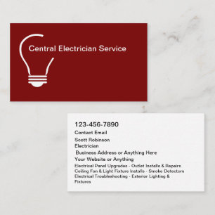 New Modern Electrician Service Business Cards