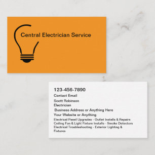 New Modern Electrician Service Business Cards