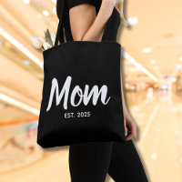 New Mom Established Date White Script