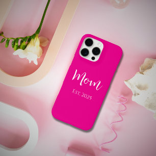 New Mom Hot Pink Elegant Mother's Day iPhone 16 Pro Max Case