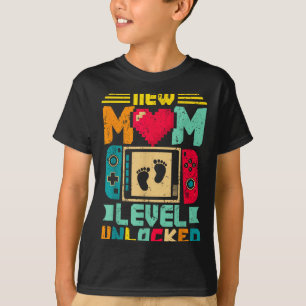 New Mom Level Unlocked Gamer Valentine's  T-Shirt