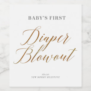 New Mommy Moments Diaper Blowout Wine Label