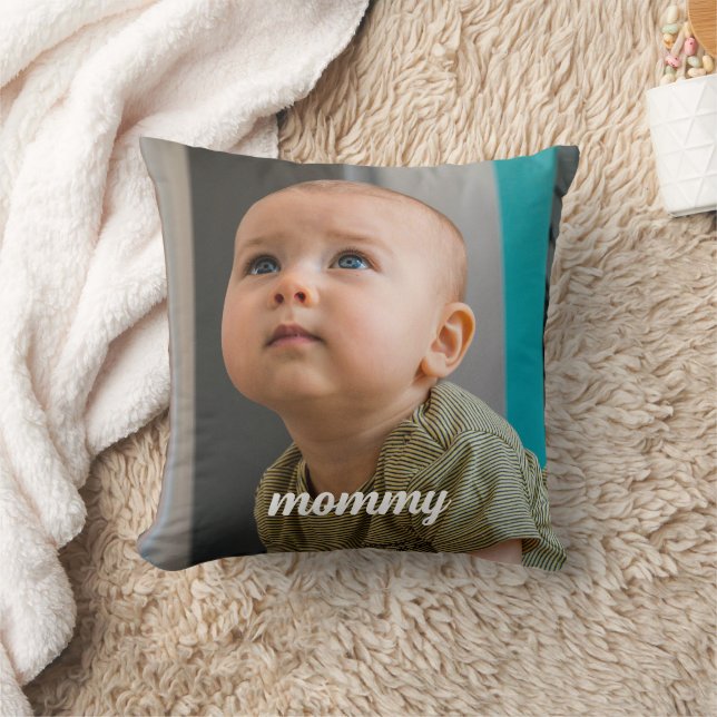 new moms Photo Personalized Minimal  Cushion (Blanket)