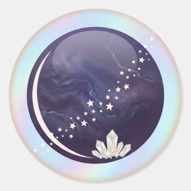 New Moon Night Sky Celestial Sticker | Crescent Mo (Front)