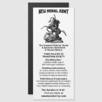 New Moral Army™ Magnetic Information Card 4" x 9"