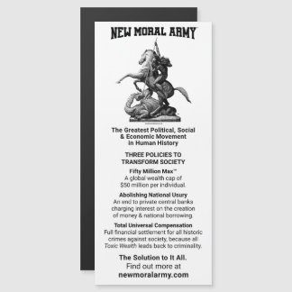 New Moral Army™ Magnetic Information Card 4" x 9"