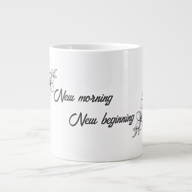 New Morning, New Beginning | Spring Inspirational  Large Coffee Mug (Front)