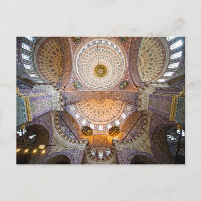 New Mosque Interior in Istanbul Postcard (Front)