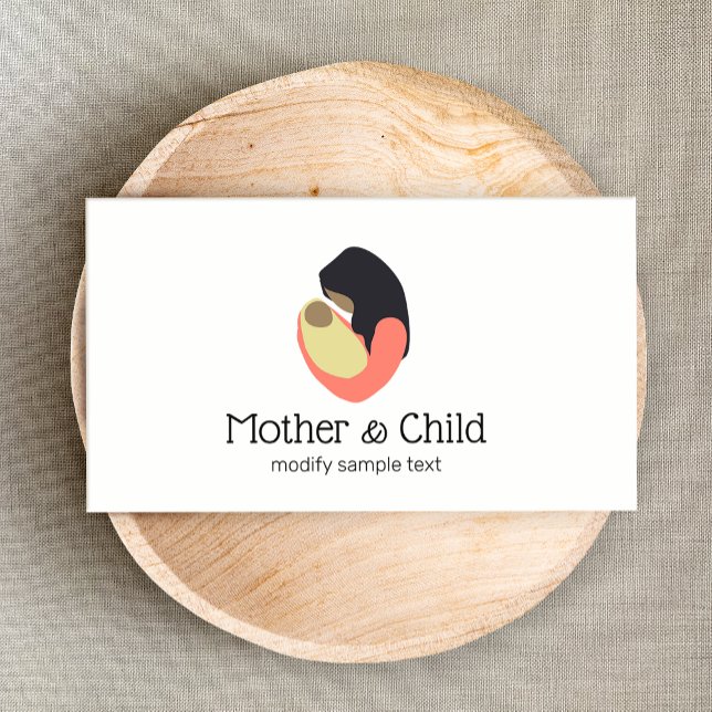 New Mother Holding Baby Logo Business Card (Creator Uploaded)