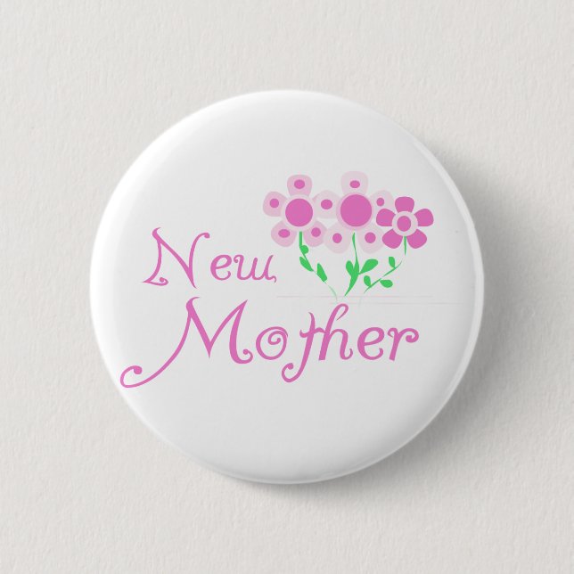 New Mother Pink Flowers T-shirts and Gifts 6 Cm Round Badge (Front)