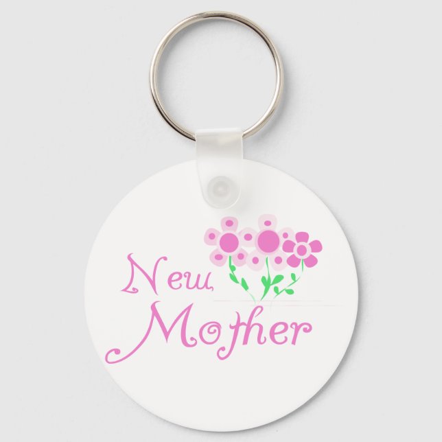 New Mother Pink Flowers T-shirts and Gifts Key Ring (Front)