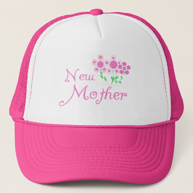 New Mother Pink Flowers T-shirts and Gifts Trucker Hat (Front)